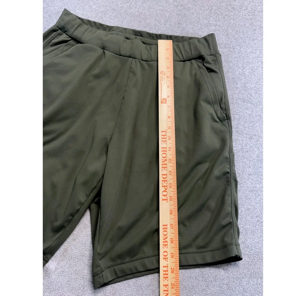 32 Degrees Cool Shorts Mens L Olive Green Stretch Performance Athletic Outdoor
